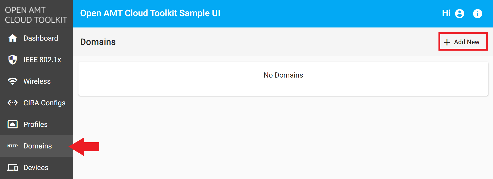 Figure 4: Create a new Domain profile